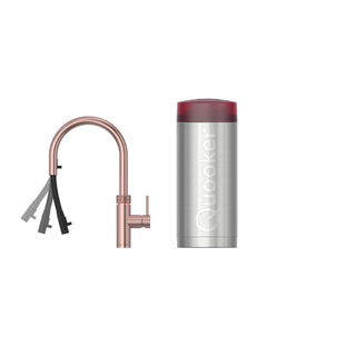 Quooker flex kokendwaterkraan - draaibare & uittrekbare uitloop - Combi+ reservoir - Warm / kokend water - Rosé koper