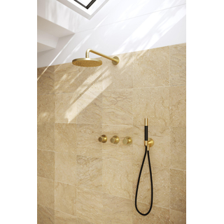 Hotbath Cobber X ensemble de douche thermostatique avec 2 vannes d'arrêt laiton brossé pvd