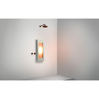 Sunshower Round Small Plus infrarouge et lumière UV en applique incl. support mural 95x33x12cm Sand White