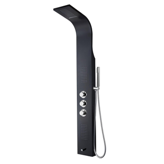 Aloni douchepaneel - 160x46x20cm - handdouche - massagejets - uitloopkraan - zwart