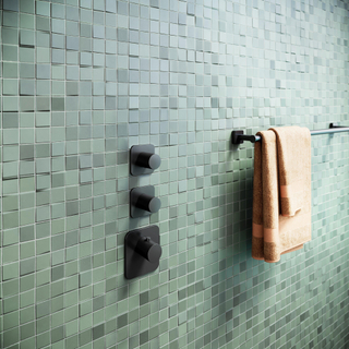 Hotbath Gal Afbouwdeel voor Highflow Thermostaat met 2 stopkranen Mat zwart