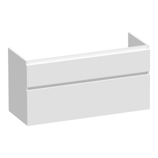 BRAUER Delight wastafelonderkast - 120x46x60cm - 2 softclose lades - greeploos - 2 sifon uitsparingen - mat wit