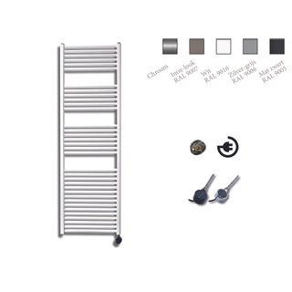 Sanicare radiateur électrique design 172 x 45 cm blanc avec thermostat noir