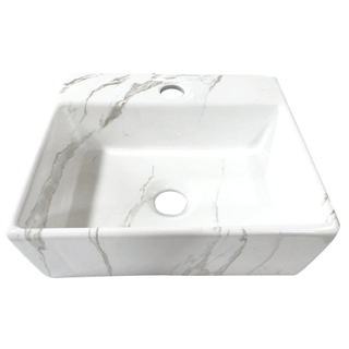 Wiesbaden Leto Lave-main 33.5x29x11.5cm Carrara look marbre Blanc