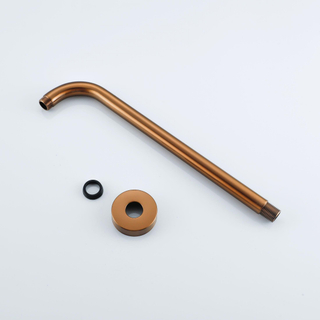 FugaFlow Eccelente Acces Douche de tête - 25cm - ronde - bras mural 35cm - Cuivre brossé PVD (Cuivre)