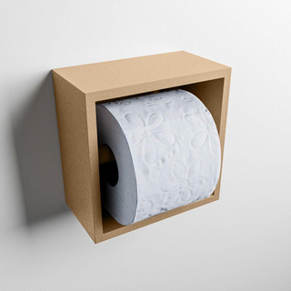 Mondiaz EASY Porte-papier toilette - CUBE 166 - 16x8.6x16cm - solid surface - Oro