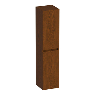 BRAUER Joy armoire de salle de bain - 160x35x35cm - avec 2 portes sans poignée pivotant à gauche ou à droite en chêne lamellé marron