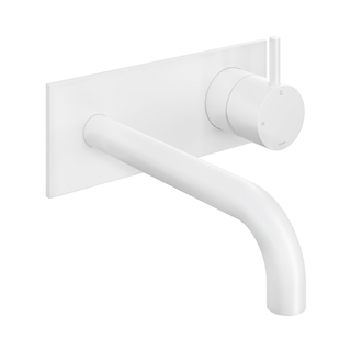 Hotbath Cobber afbouwdeel inbouw wastafelmengkraan met achterplaat en 18 cm uitloop mat wit
