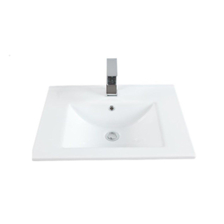 Sanicare q6 lavabo 60x45cm 1 trou pour robinet avec trop-plein rectangle céramique blanc