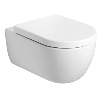 Plieger kansas WC suspendu sans rebord 36x54,5cm avec abattant à fermeture progressive et relevable, blanc mat.