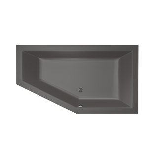 Xenz Society 160 ligbad - 160x90cm - met overloop - zonder afvoer - Hoekopstelling rechts - Acryl - Antraciet mat