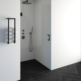 BRAUER Create Porte de douche 100x200cm sans profilé avec verre de sécurité anticalcaire 8mm noir mat