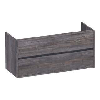 BRAUER Adore wastafelonderkast - 120x46x55cm - 2 softclose lades - greeploos - 1 sifon uitsparing - Driftwood