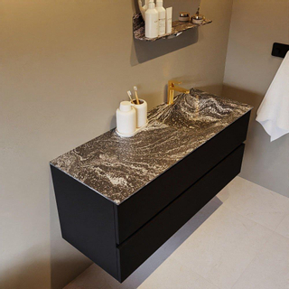 Mondiaz VICA-DLUX Ensemble de meuble de salle de bain - 120cm - meuble sous-vasque urban - 2 tiroirs - lavabo encastré cloud droite - 1 trou de robinet - version haute de 60cm - lave