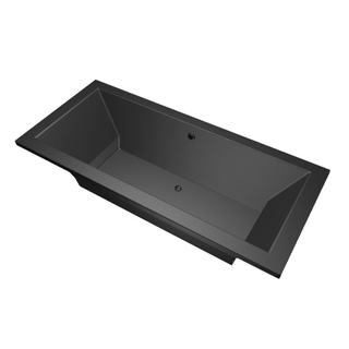 Xenz Society Duobad - 200x90x53 - afvoer Midden - acryl - ebony