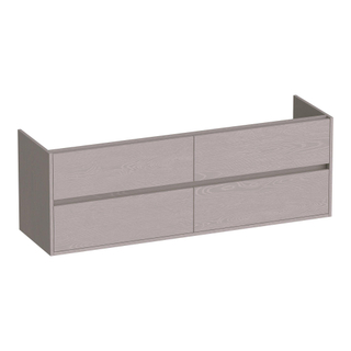 BRAUER Adore wastafelonderkast - 160x46x55cm - 4 softclose lades - greeploos - 2 sifon uitsparingen - Timber Greige