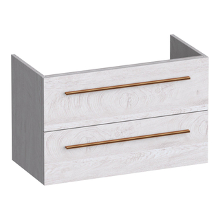 BRAUER Trust meuble sous lavabo peu profond 80 excl. poignées à poser 2 tiroirs softclose et 1 découpe pour le siphon - Forest Seashell