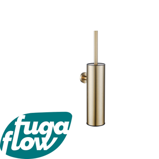 FugaFlow Efficiente Acces toiletborstelhouder - gesloten model - wand - rond - geborsteld messing (goud) -