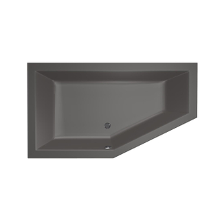 Xenz Society 160 ligbad - 160x90cm - met overloop - zonder afvoer - Hoekopstelling links - Acryl Antraciet Mat
