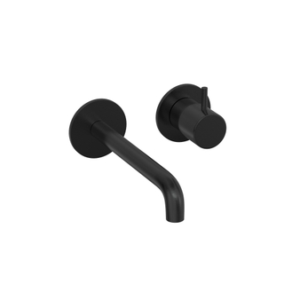 Hotbath COBBER Afbouwdeel tbv Inbouw wastafelkraan 18cm uitloop MBP Geborsteld zwart PVD