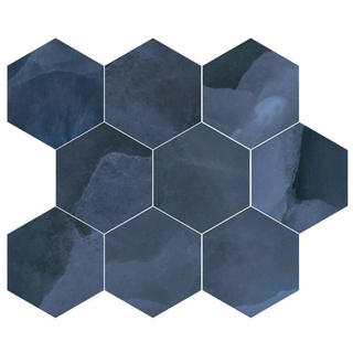 EnergieKer Onyx ek - Carrelage mural et sol - 26x30cm - hexagonal - Blue pulido gepolijst (bleu)