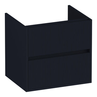 BRAUER Adore Wavy wastafelonderkast 60 2 softclose lades - greeploos - 1 sifon uitsparing - mat zwart