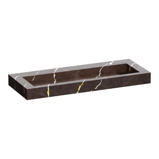 Saniclass Artificial Marble Lavabo pour meuble - 119.6x10.5x45.7cm - sans trop-plein - 1 vasque - sans trou de robinet - composite - Copper Brown