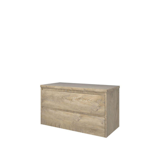 Proline top ensemble de meubles bas 100x46x55.2cm meuble symétrique chêne brut et plaque de recouvrement chêne brut