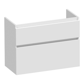 BRAUER Delight wastafelonderkast ondiep - 80x39x60cm - 2 softclose lades - greeploos - 1 sifon uitsparing - hoogglans wit