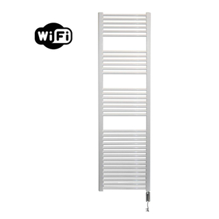 Sanicare HVW Radiateur électrique - 172x45cm - 920W - wifi - thermostat - chrome - en bas à droite - blanc