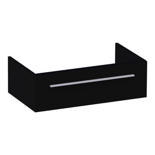 Saniclass Sharp meuble salle de bains 80.2x25x45.5cm avec softclose sans porte 1 tiroir noir haute brilliance