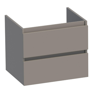 BRAUER Joy wastafelonderkast 60 2 softclose lades - greeploos - 1 sifon uitsparing - mat taupe