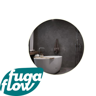 FugaFlow Eccelente Arredo Miroir rond 100 cm avec éclairage LED indirect, chauffe miroir et interrupteur infrarouge