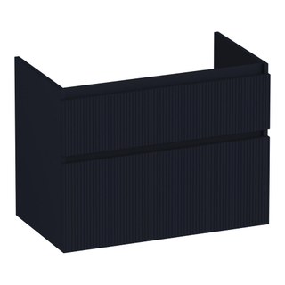 BRAUER Delight Wavy wastafelonderkast 80 2 softclose lades - greeploos - 1 sifon uitsparing - mat zwart