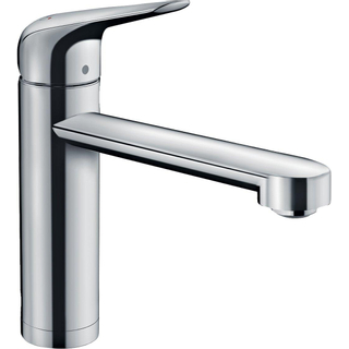 Hansgrohe M42 M423-H120 Mitigeur de cuisine 1 trou pour installation devant fenêtre avec bec pivotant 360° rabattable chrome