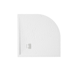 FugaFlow Eccelente Anto Douchebak - 80x80cm - antislip - antibacterieel - mineraalmarmer - kwartrond - mat wit