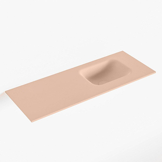 Mondiaz LEX Fontein - 80x30x0.9cm - wasbak Rechts - zonder kraangaten - voor toiletmeubel - Solid surface - Rosee