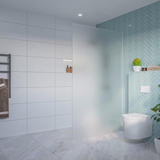 FugaFlow Eccelente Vetro Inloopdouche - mat glas - 120x200cm - 8mm - nano - blind inbouw profiel