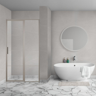 Aqua Vista Triple Draaideur met vast deel - 120x200 cm - helder glas - gunmetal (antraciet)