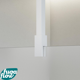 FugaFlow Eccelente Vetro inloopdouche badkamer - 120x200cm - mat glas - plafondarm - mat wit