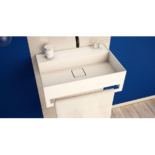 Ideavit SolidBliss Lavabo 60x40x20cm 0 trous de robinet avec porte-serviettes Acrylique mat blanc