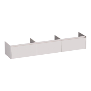 BRAUER Embrace wastafelonderkast - 219.8x35x45.5cm - met 3 softclose lades - greeploos - 0 sifon uitsparingen - mat zand