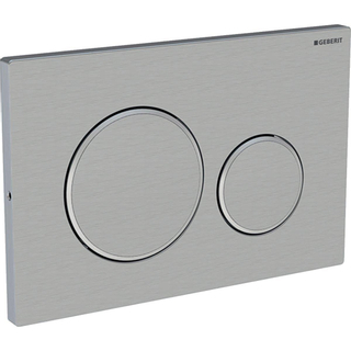 Geberit Sigma 20 bedieningplaat met frontbediening voor toilet 24.6x16.4cm geborsteld RVS