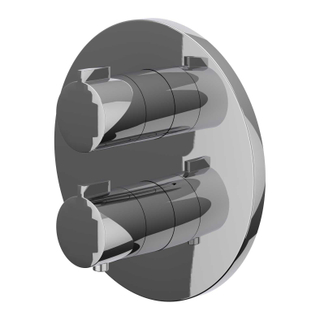 IVY Pact Partie encastrable - pour thermostat encastrable - 3 voies - inverseur arrêt - rosace ronde - Chrome