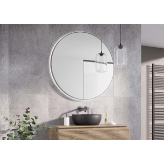 HR Meubles de salle de bain Rondo 2.0 Miroir - cadre gun metal - 100cm - à intensité variable - LED - chauffe-miroir