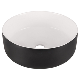 Differnz MIRA Vasque à poser - 36x12cm - céramique - noir/blanc