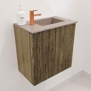 Mondiaz JOYA-DLUX Meuble de toilette 40cm - couleur Dusk - Vasque FAYE position Droite 1 trou de robinet couleur Saba.