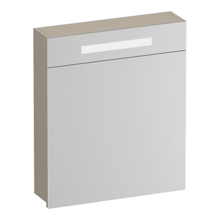 Miroir de toilette BRAUER Promise - 60x70x15cm -- avec éclairage 1 porte miroir ouvrant vers la gauche mat beige