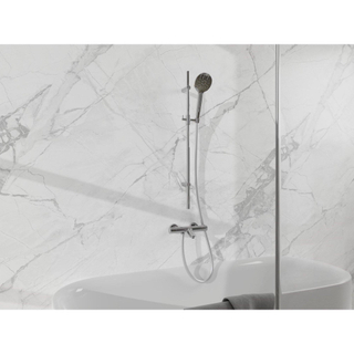 FugaFlow Eccelente Sobrado Mitigeur baignoire - avec barre curseur - douchette ronde - flexible lisse - Chrome