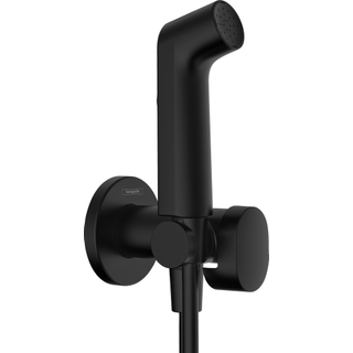 Hansgrohe Bidethanddouche 1jet EcoSmart pour eau chaude avec support de douche et flexible de douche 125 cm mat noir